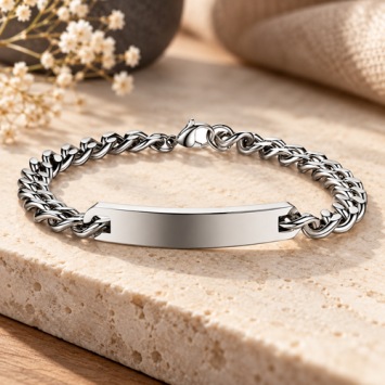Stalen armband met plaat