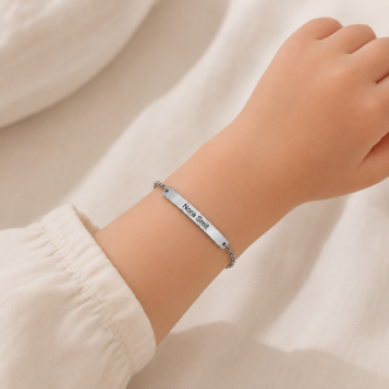 Stalen graveerarmband met jasseron band