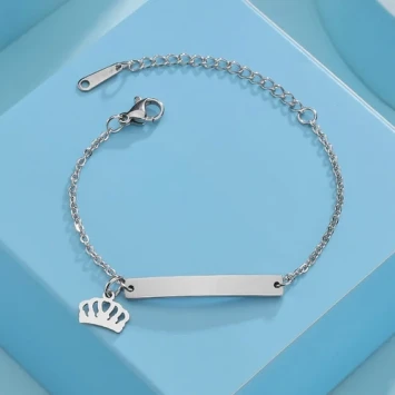 Stalen kinderarmbandje met kroon