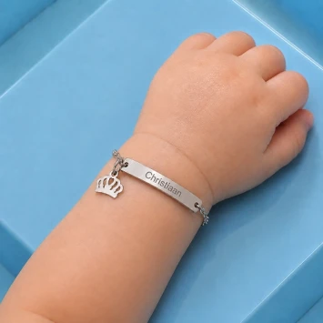 Stalen kinderarmbandje met kroon