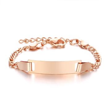 Stalen kinderarmbandje in rosékleur met gravure