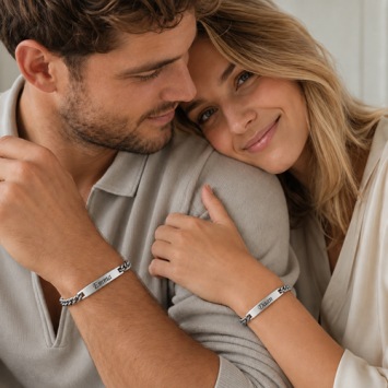 Stalen koppel armbanden set