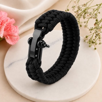 Zwarte Storm Bracelets armband met gravure