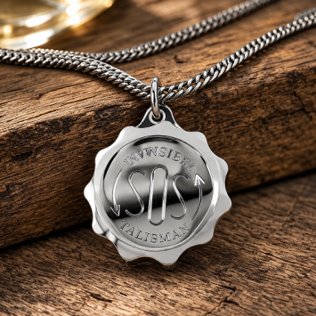 Talisman SOS hanger met ketting titanium