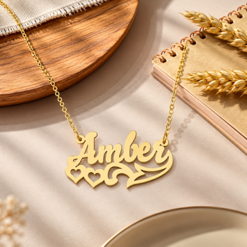 Vergulde naamketting Amber Names4ever