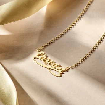 Vergulde naamketting Infinity