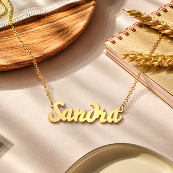 Vergulde naamketting Sandra Names4ever