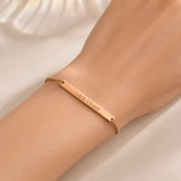 Verstelbaar roségoud stalen kinderarmbandje