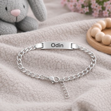 Stalen kinderarmbandje met naamgravure
