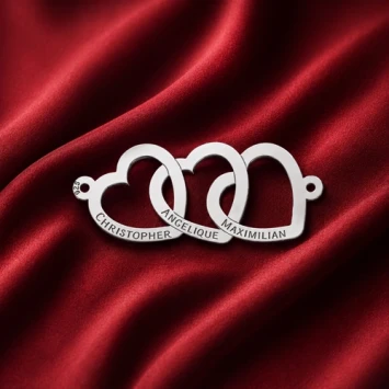 Zilveren armband met drie hartjes Names4ever