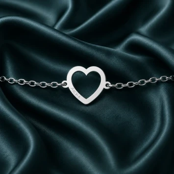 Zilveren armband met hartje Names4ever