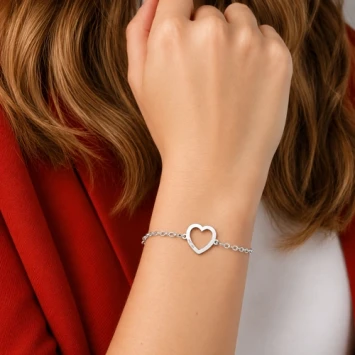 Zilveren armband met hartje Names4ever