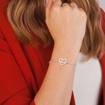Zilveren armband met hartje en gravure Names4ever