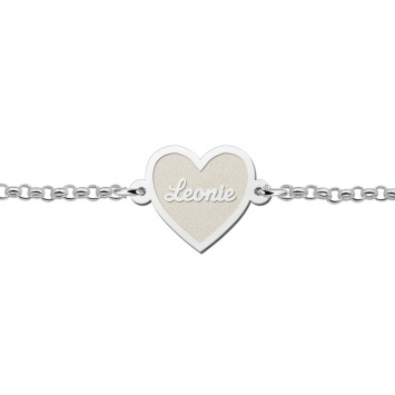 Zilveren armband met hartje inclusief gravure Names4ever