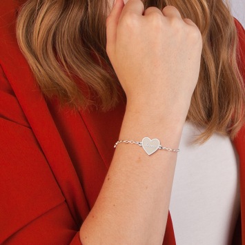 Zilveren armband met hartje inclusief gravure Names4ever