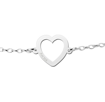 Zilveren armband met hartje Names4ever
