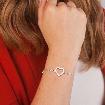 Zilveren armband met hartje Names4ever