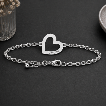 Zilveren armband met schuin hartje Names4ever