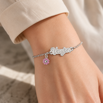 Zilveren baby armband met naam