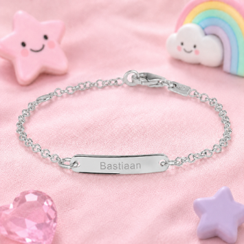 Zilveren graveerarmband met jasseron plaat