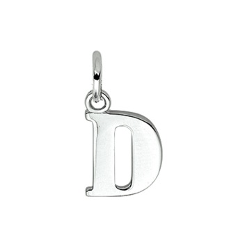 Zilveren hanger letter D