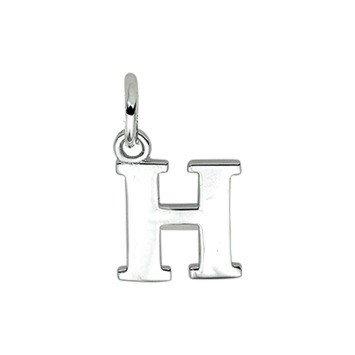 Zilveren hanger letter H