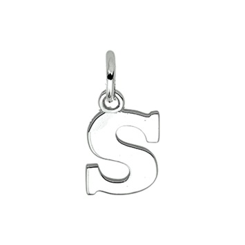 Zilveren hanger letter S