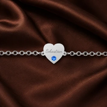 Zilveren hart armband met gravure Names4ever