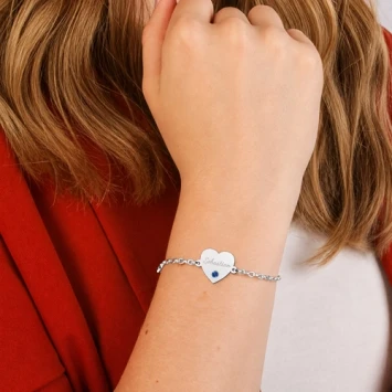 Zilveren hart armband met gravure Names4ever