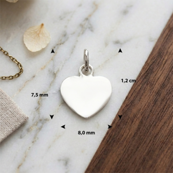 Zilveren hart hanger 12x8mm