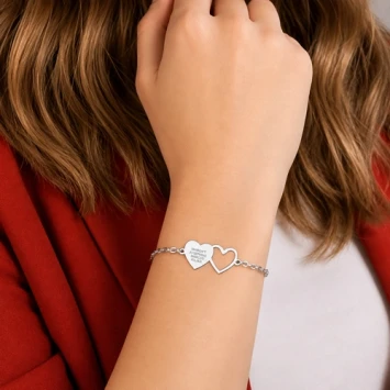 Zilveren hartjes armband vier namen Names4ever