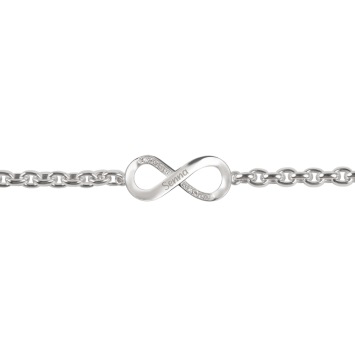 Zilveren infinity armband met zirkonia's