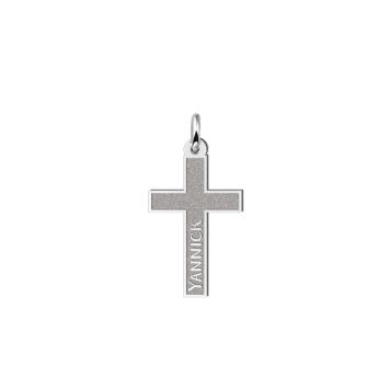 Zilveren kruis hanger met naam – Eerste Communie Ketting (Graveerbaar)