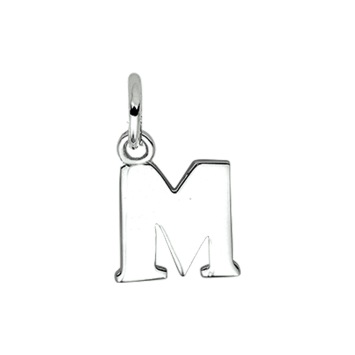 Zilveren letter hanger M