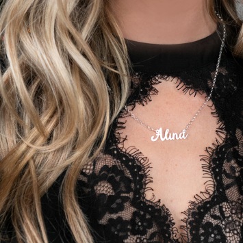 Zilveren naamketting Alina Names4ever