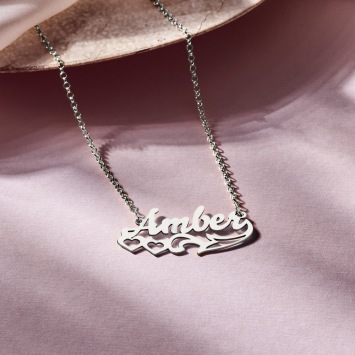 Zilveren naamketting Amber Names4ever