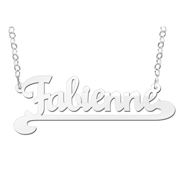 Zilveren naamketting Fabienne