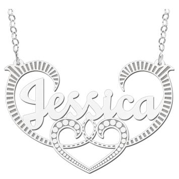 Zilveren naamketting Jessica