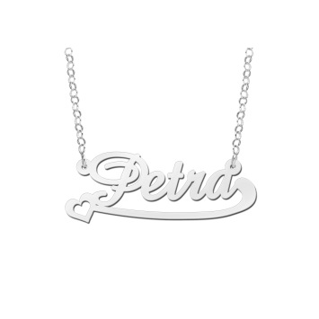 Zilveren naamketting Petra