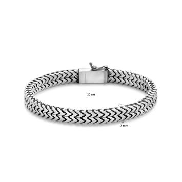 Zilveren oxi vossestaart armband met vingerafdruk graveren