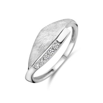 Zilveren ring met zirkonia stenen