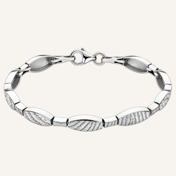 Zilveren schakel armband met vingerafdruk