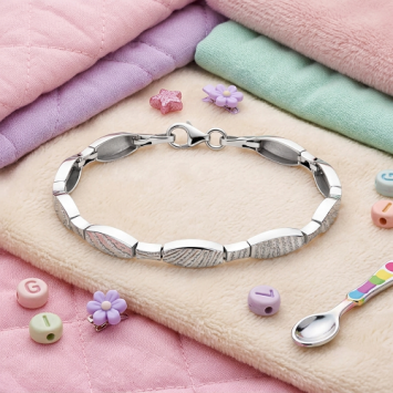 Zilveren schakel armband met vingerafdruk