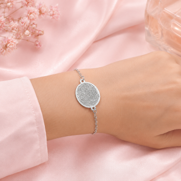 Zilveren armband met ovaal en vingerafdruk