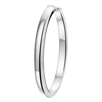 Zilveren scharnier armband 6mm bolle buis