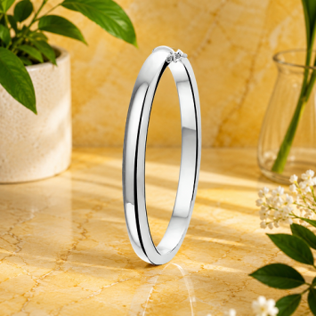 Zilveren scharnier armband 6mm bolle buis