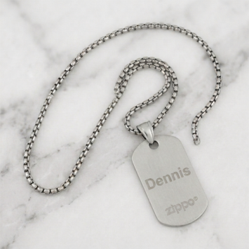Zippo Pendant RVS ketting met persoonlijke gravure
