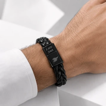 Zippo zwart lederen armband