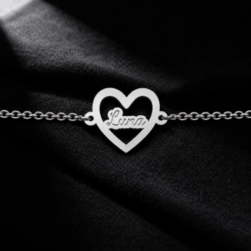 Zilveren armband met hartje en gravure Names4ever