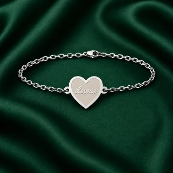 Zilveren armband met hartje inclusief gravure Names4ever